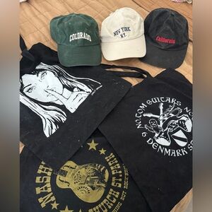 Bundle of Brandy Melville hats and bags